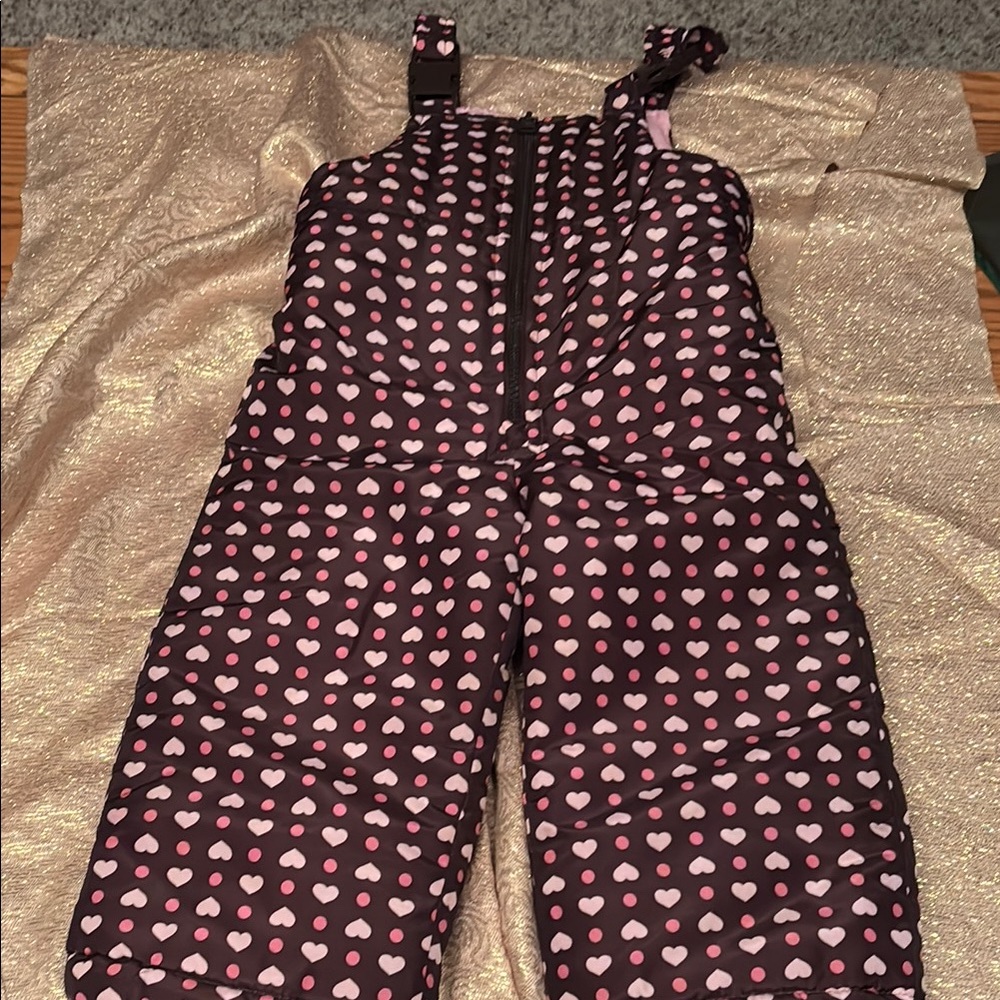Kids Heart Pattern Snow Pants